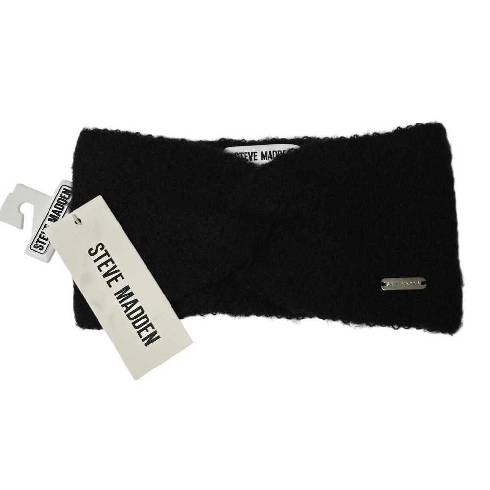 Steve Madden Black Knit Twisted Headband Ear Warmer NWT